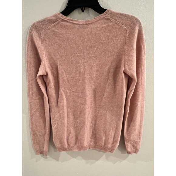 100% Cashmere Sweater XS Soft Pink Office Casual Pretty In Pink - Picture 3 of 3